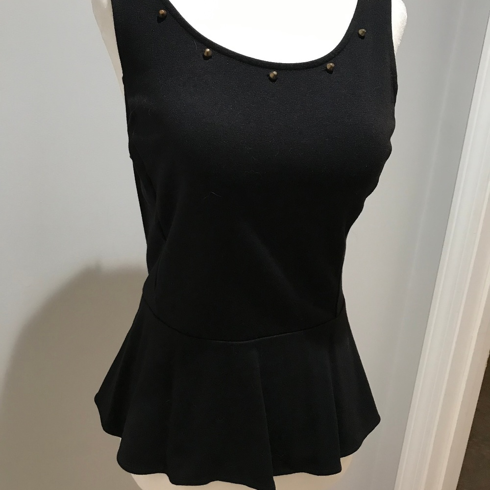 Express peplum black tank top